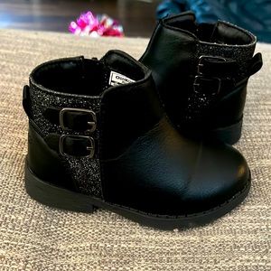 Osh kosh size 6 black sparkle ankle boots